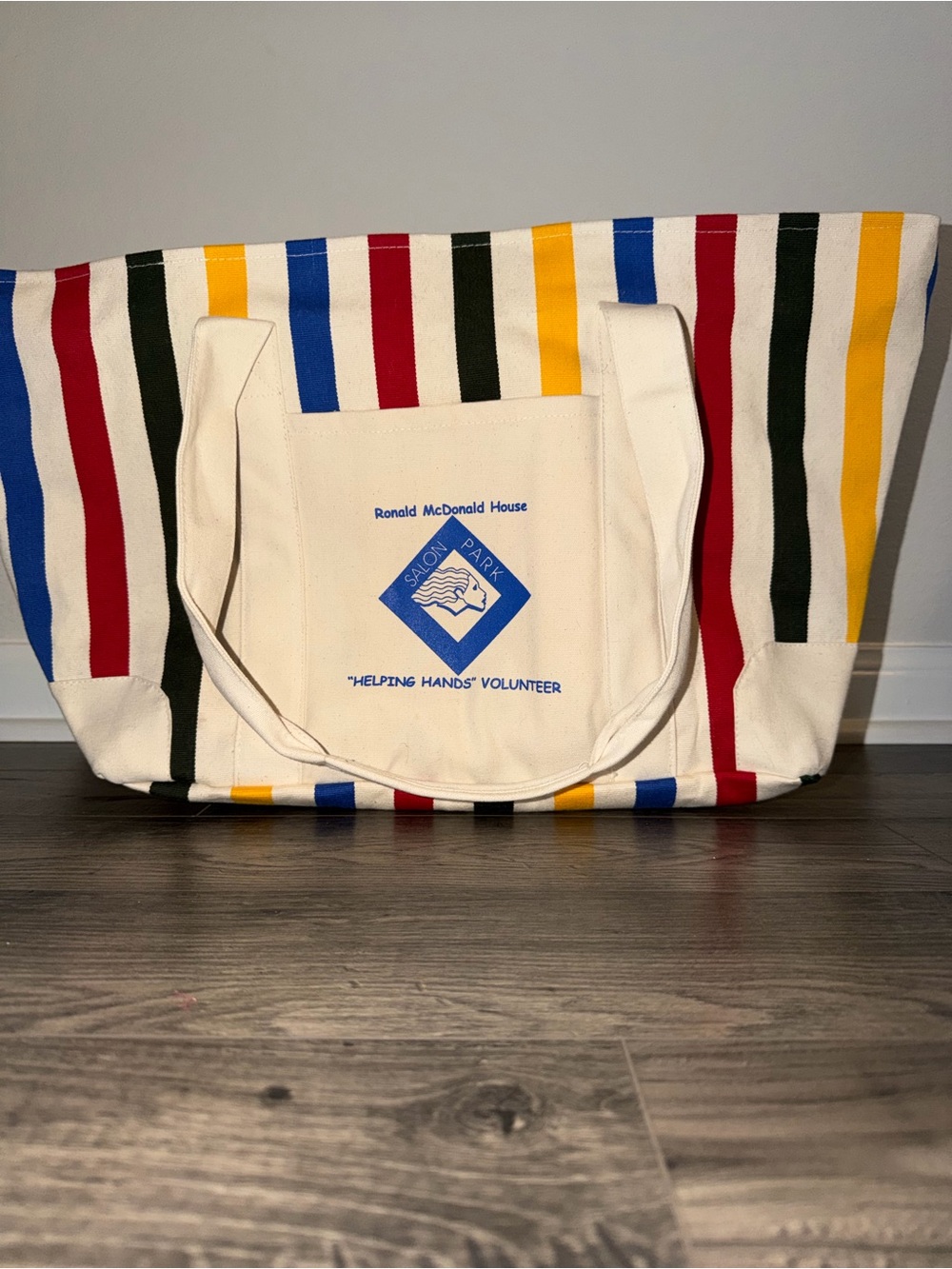 Ronald McDonald House Volunteer Stripe Canvas Tote Bag